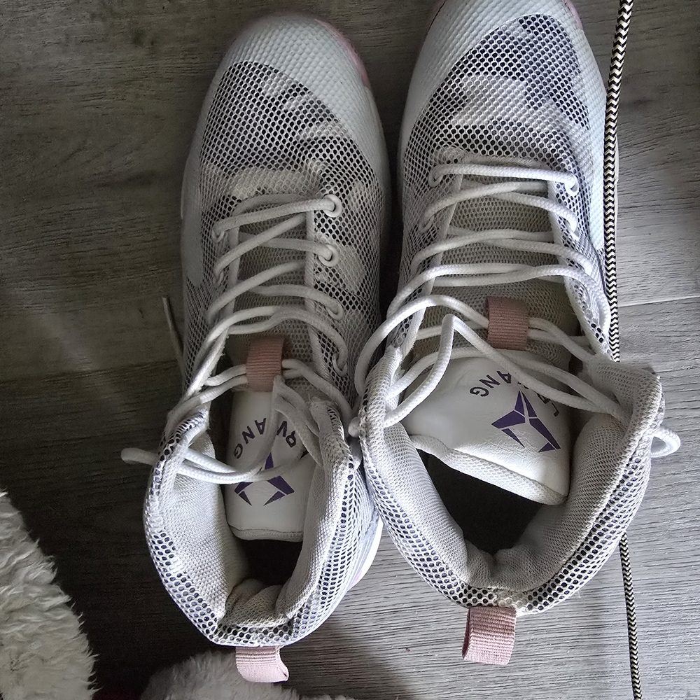 Vans White and Pink Athletic Shoes